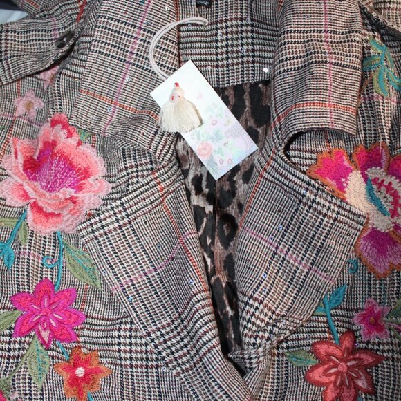 NWT Johnny Was Biya JWLA 3J Workshop Trench Coat Jacket Embroidered Nylah M $645 - Picture 11 of 11